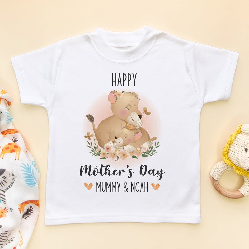 Happy Mother's Day Cute Lions Personalised T Shirt - Little Lili Store (6607414886472)