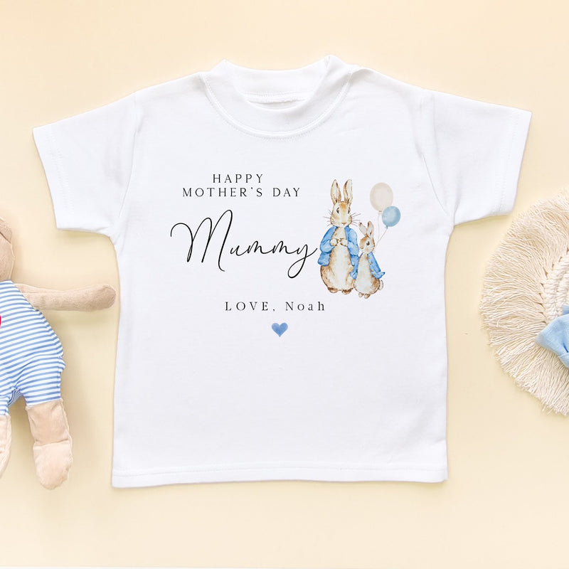 Happy Mother's Day Peter Rabbit Inspired Boy Personalised Kids & Toddler T Shirt - Little Lili Store (8902949503256)