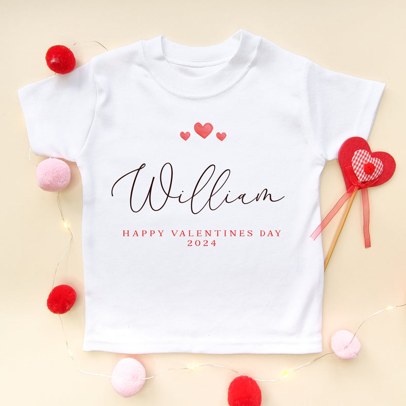 Happy Valentines Day Personalised Toddler & Kids T Shirt - Little Lili Store (8896114917656)