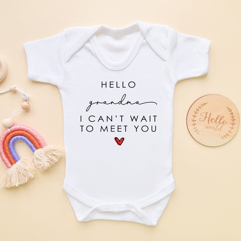 Hello Grandma Baby Announcement Bodysuit - Little Lili Store (8118150168856)