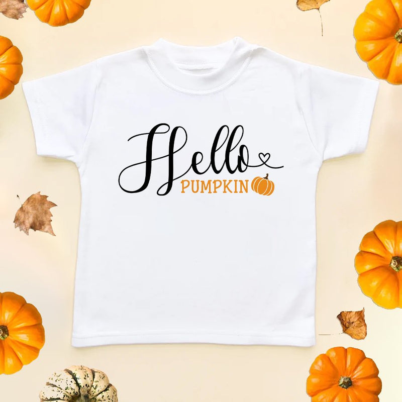 Hello Pumpkin Toddler & Kids T Shirt - Little Lili Store (6578133631048)
