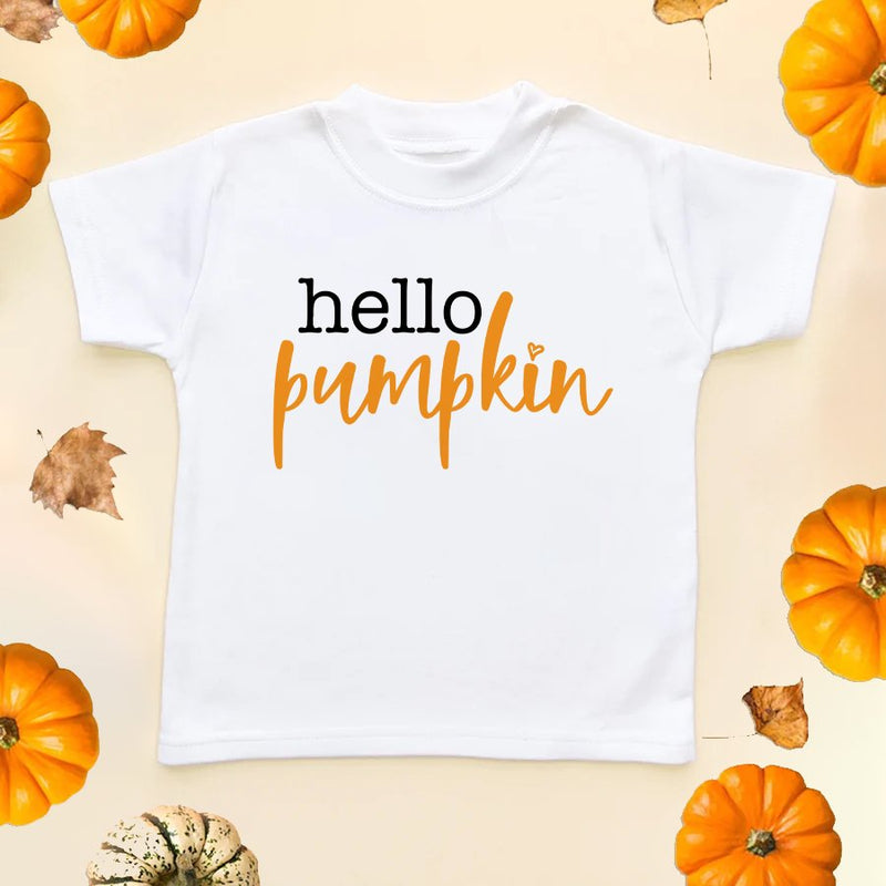 Hello Pumpkin Toddler & Kids T Shirt - Little Lili Store (6578133565512)