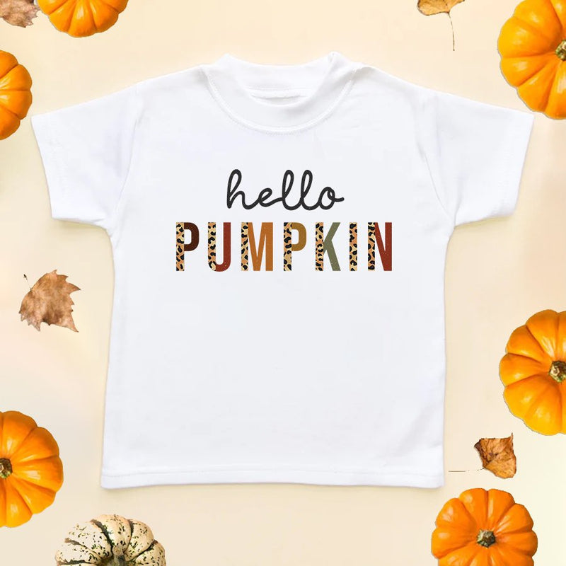 Hello Pumpkin Toddler & Kids T Shirt - Little Lili Store (6578134253640)