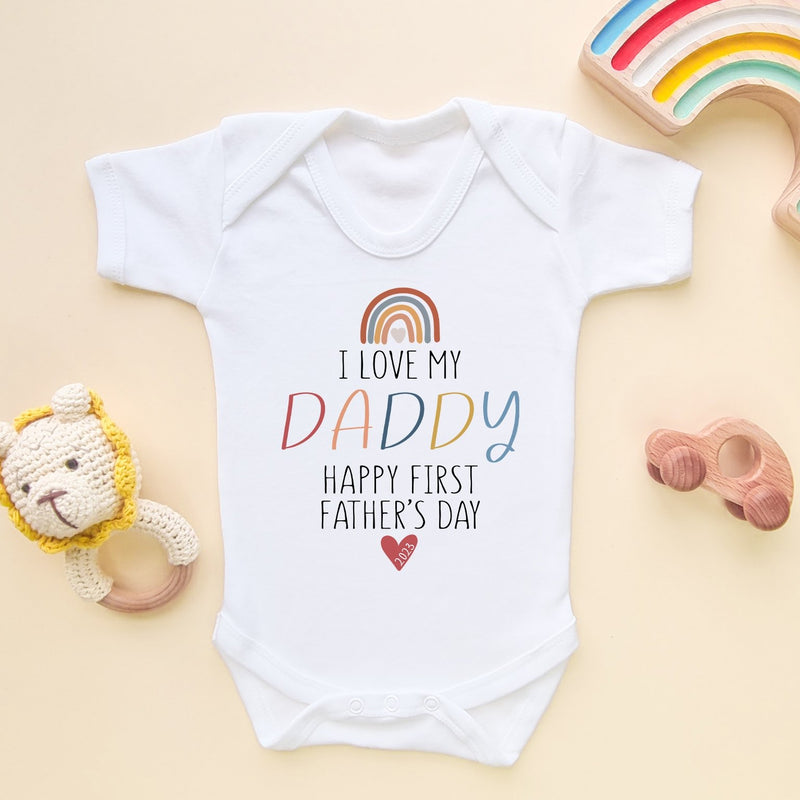 I Love My Daddy Happy First Father's Day 2023 Baby Bodysuit - Little Lili Store (8204334334232)