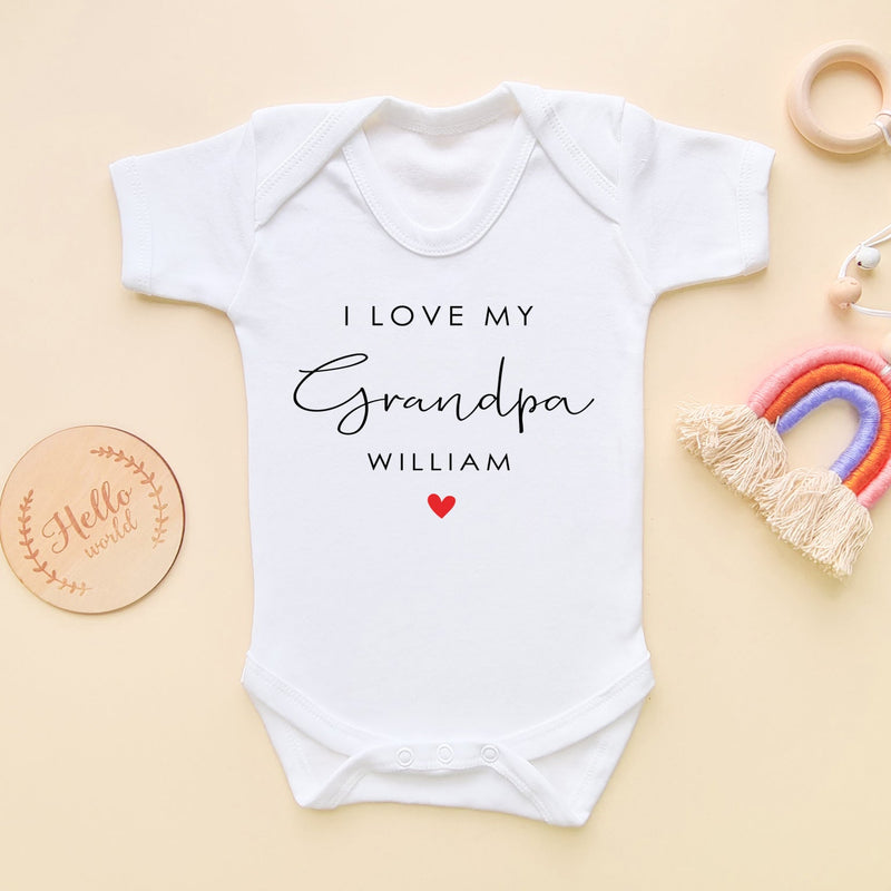 I Love My Grandpa Personalised Baby Bodysuit - Little Lili Store (6607932358728)