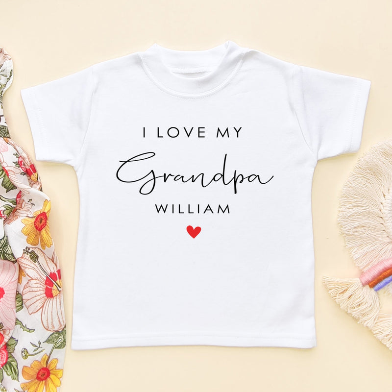 I Love My Grandpa Personalised Toddler T Shirt - Little Lili Store (6607933833288)