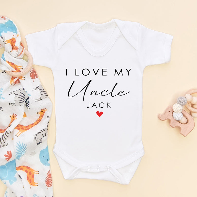 I Love My Uncle Personalised Gift Baby Bodysuit - Little Lili Store (6608666067016)