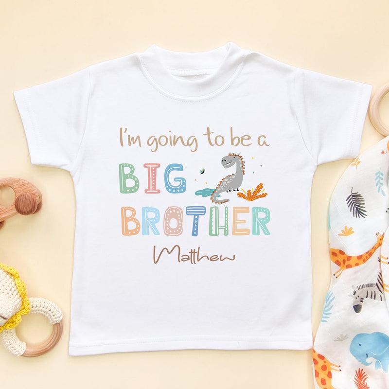 I'm Going To Be A Big Brother Dino Personalised T Shirt - Little Lili Store (6608628547656)