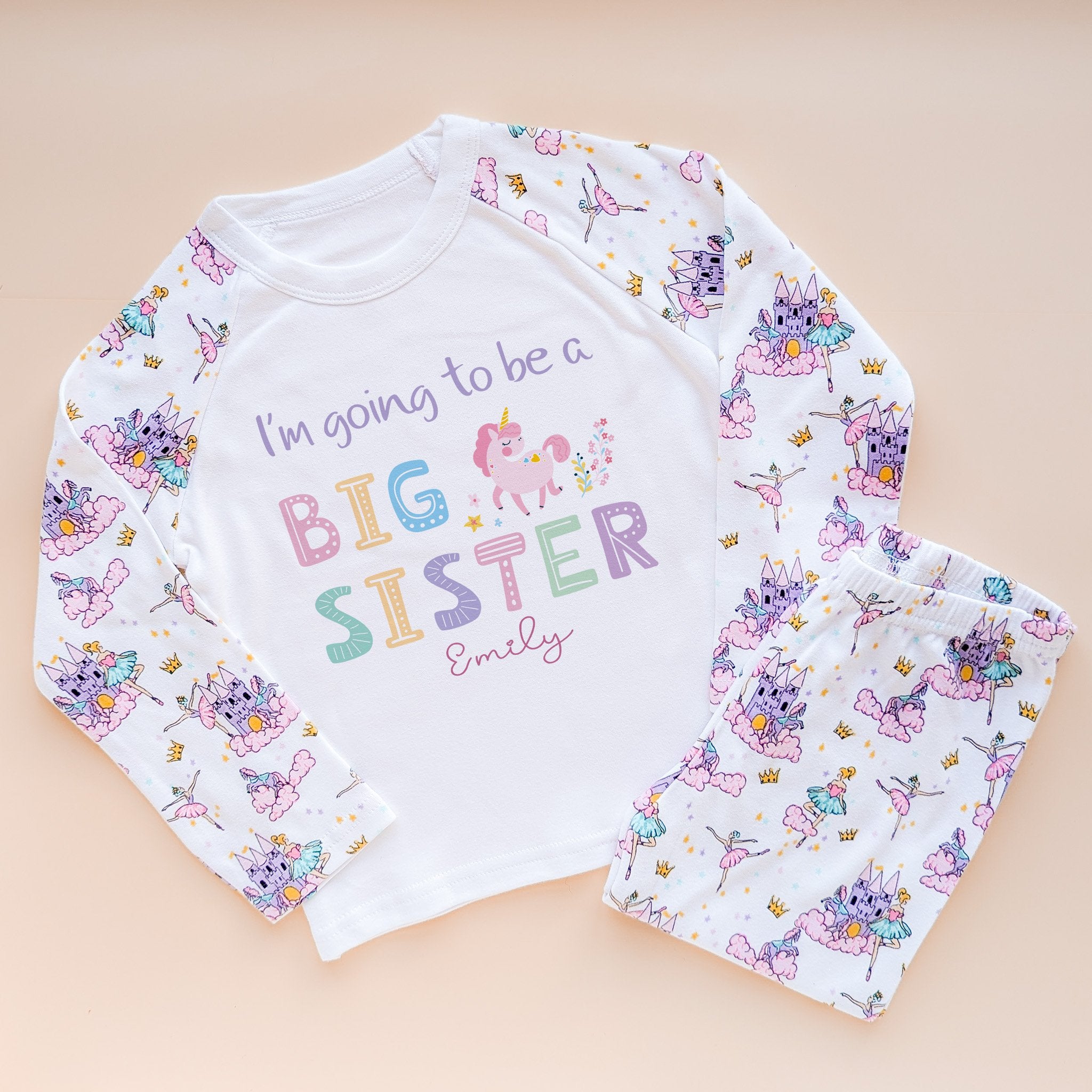I'm Going To Be A Big Sister Unicorn Personalised Pyjamas Set - Little Lili Store (8715938103576)