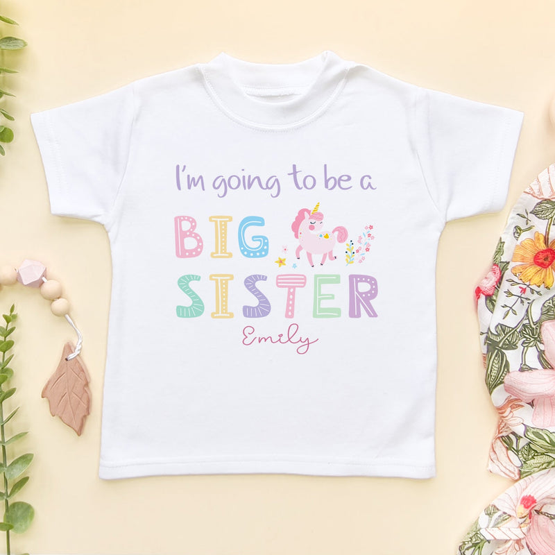 I'm Going To Be Big Sister Unicorn Personalised Toddler T Shirt - Little Lili Store (6608628580424)