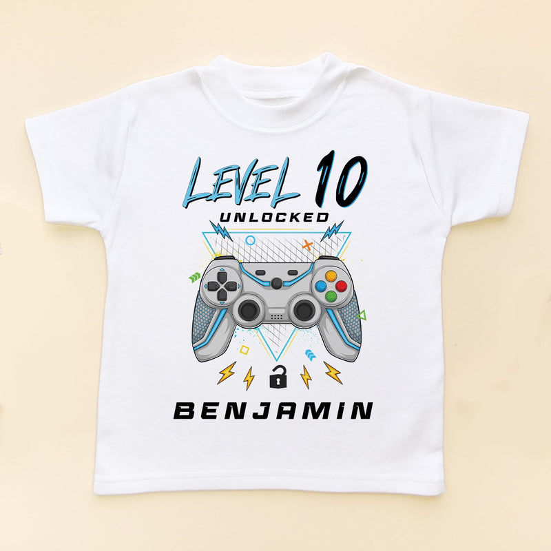 Level 10 Unlocked Gamer Birthday Personalised T Shirt - Little Lili Store (8828688826648)