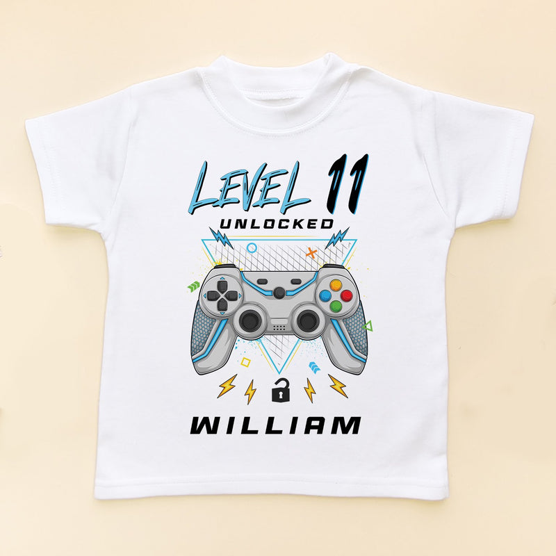 Level 11 Unlocked Gamer Birthday Personalised T Shirt - Little Lili Store (8828689350936)