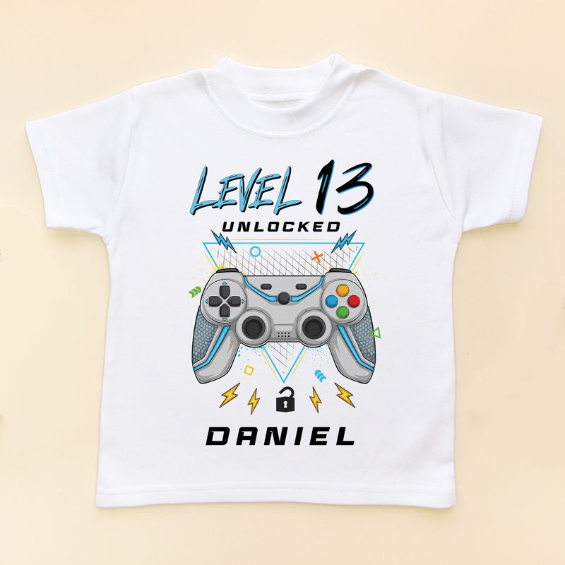 Level 13 Unlocked Gamer Birthday Personalised T Shirt - Little Lili Store (8828690202904)