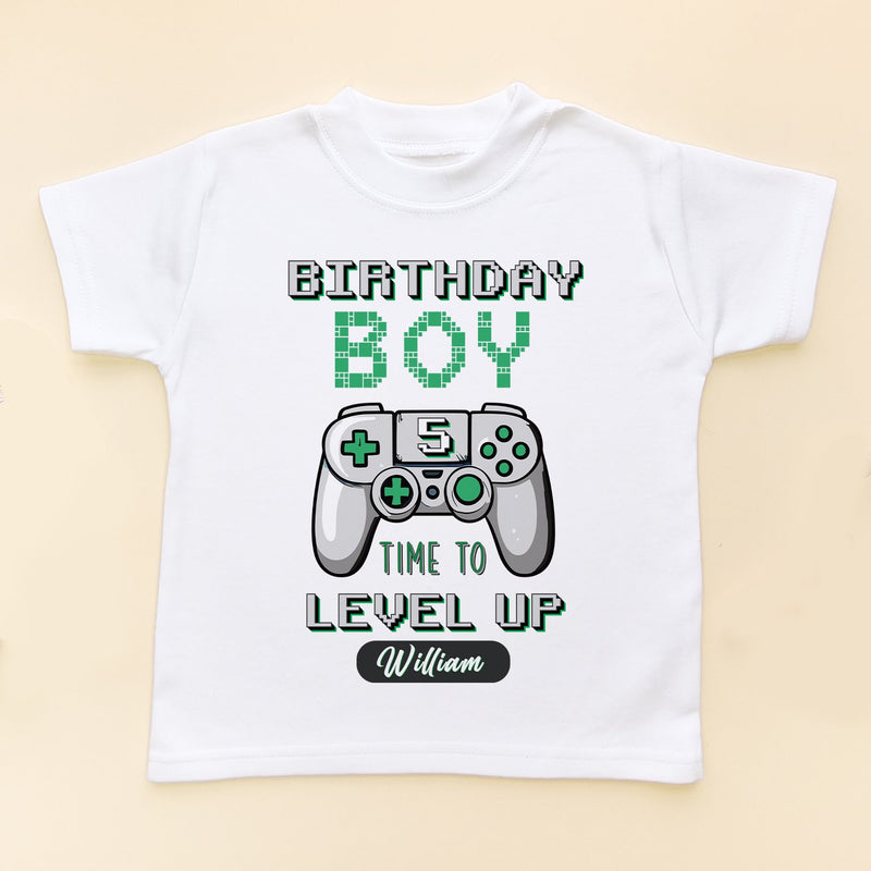 Level 5 Birthday Boy Gamer Personalised T Shirt - Little Lili Store (8828717269272)