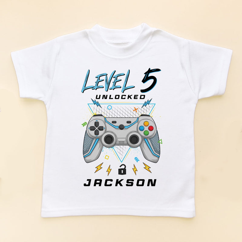 Level 5 Unlocked Gamer Birthday Personalised T Shirt - Little Lili Store (8828686139672)