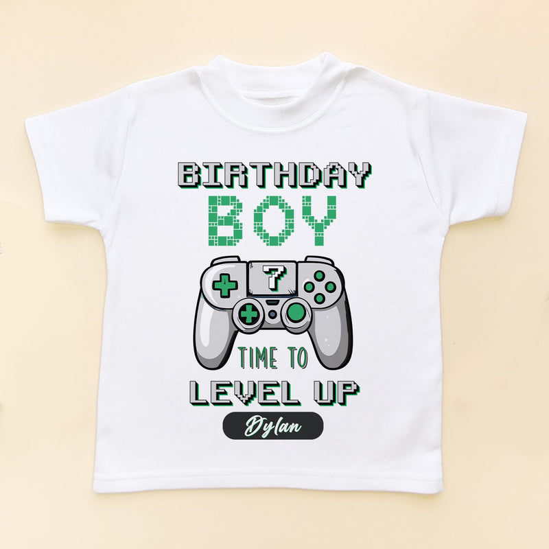 Level 7 Birthday Boy Gamer Personalised T Shirt - Little Lili Store (8828718022936)