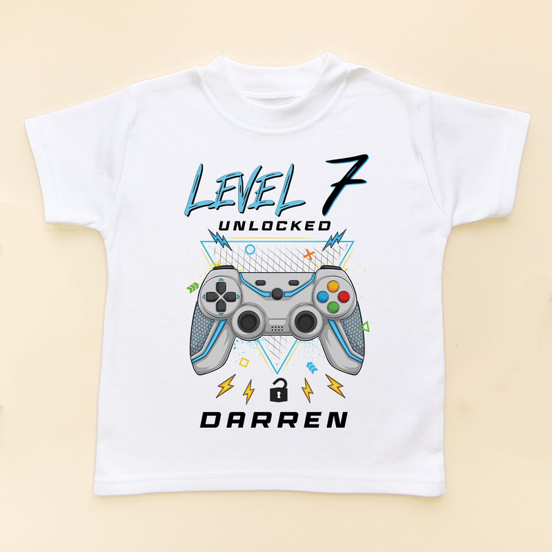Level 7 Unlocked Gamer Birthday Personalised T Shirt - Little Lili Store (8828686827800)
