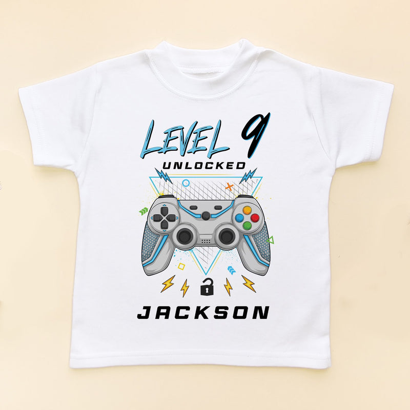 Level 9 Unlocked Gamer Birthday Personalised T Shirt - Little Lili Store (8828688302360)