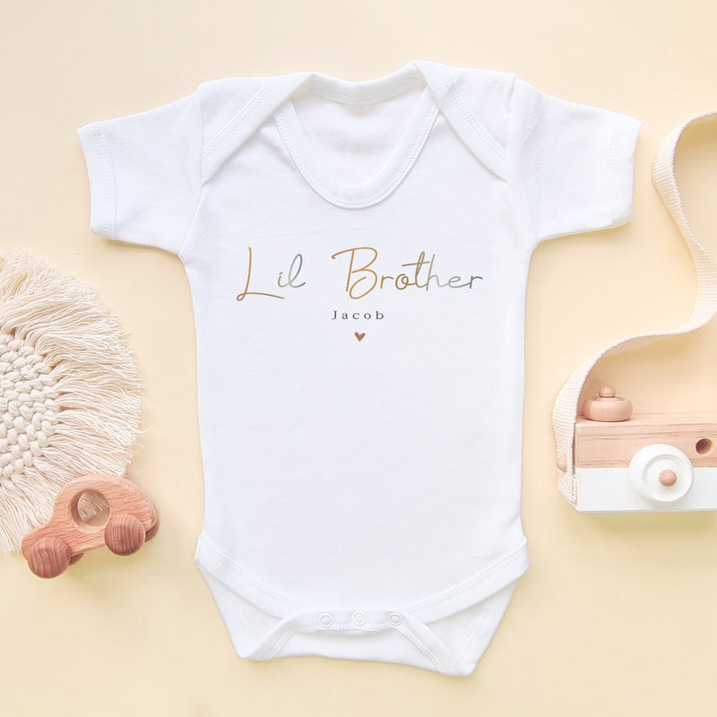 Lil Brother Minimalist Style Personalised Baby Bodysuit - Little Lili Store (8855605444888)