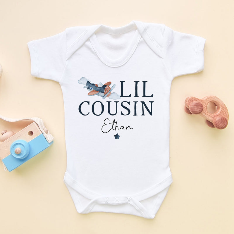 Lil Cousin Airplane Personalised Baby Bodysuit - Little Lili Store (8858205585688)