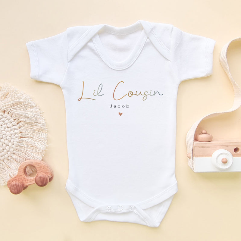 Lil Cousin Minimalist Style Personalised Baby Bodysuit - Little Lili Store (8858186645784)