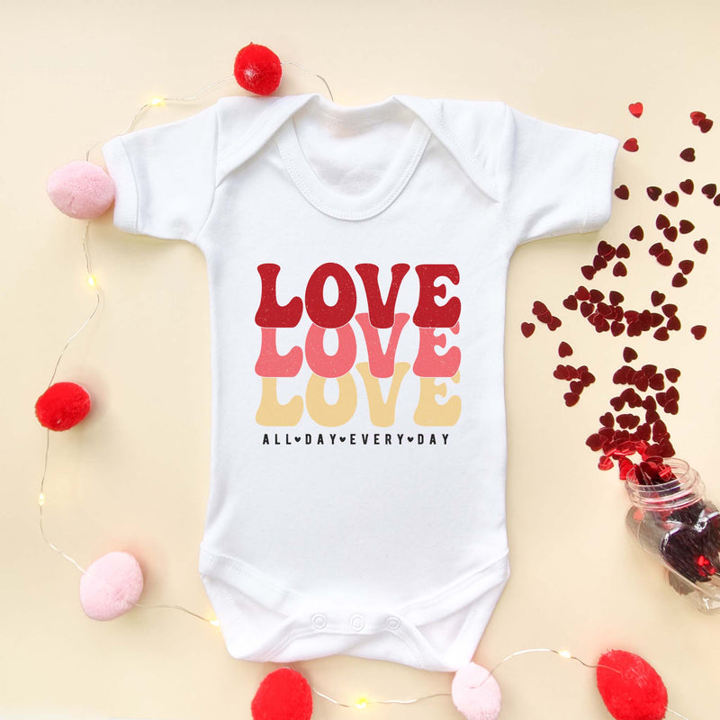 Love All Day Every Day Valentine Baby Bodysuit - Little Lili Store (6604805668936)