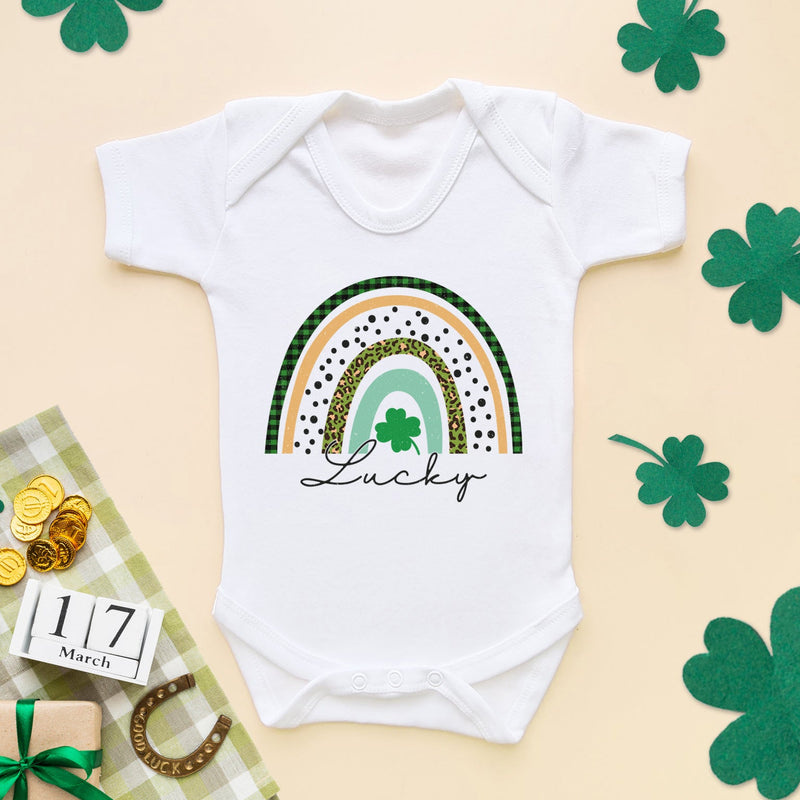 Lucky Rainbow St Patrick's Day Baby Bodysuit - Little Lili Store (6609575116872)