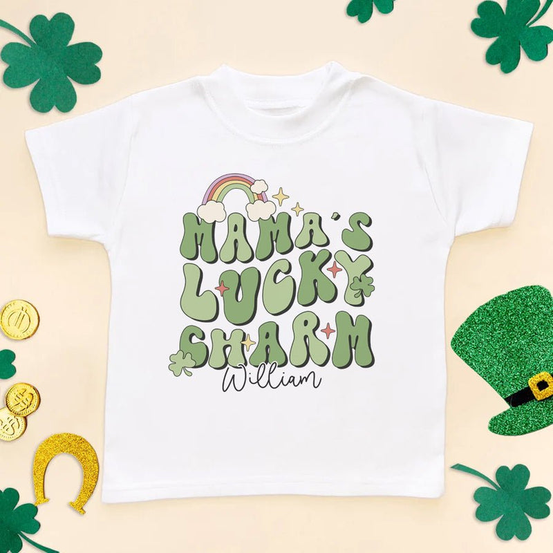 Mama's Lucky Charm St Patrick's Day Personalised Toddler & Kids T Shirt - Little Lili Store (8145195925784)