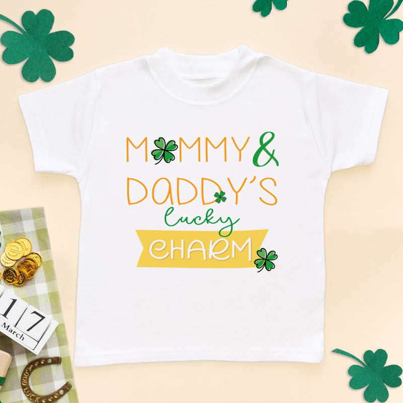 Mummy & Daddy's Lucky Charm Toddler T Shirt - Little Lili Store (6609576263752)
