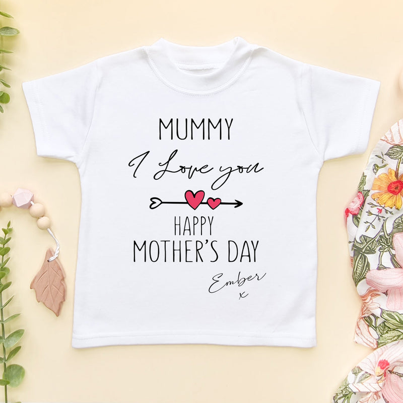 Mummy I Love You Happy Mother's Day Personalised T Shirt - Little Lili Store (6607415050312)