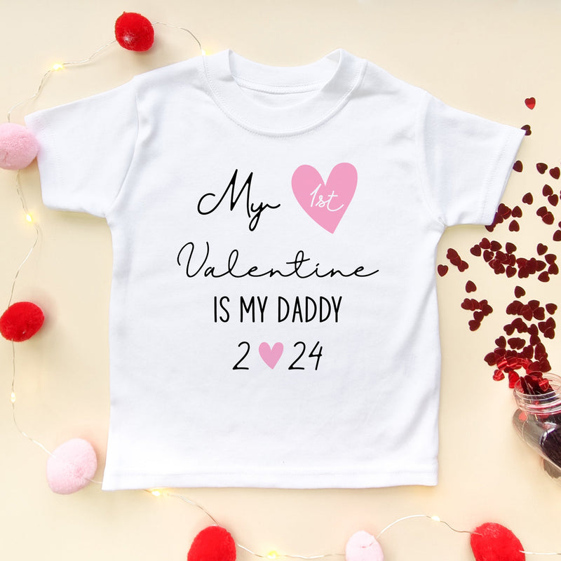 My 1st Valentine Is My Daddy 2023 T Shirt - Little Lili Store (8088050729240)