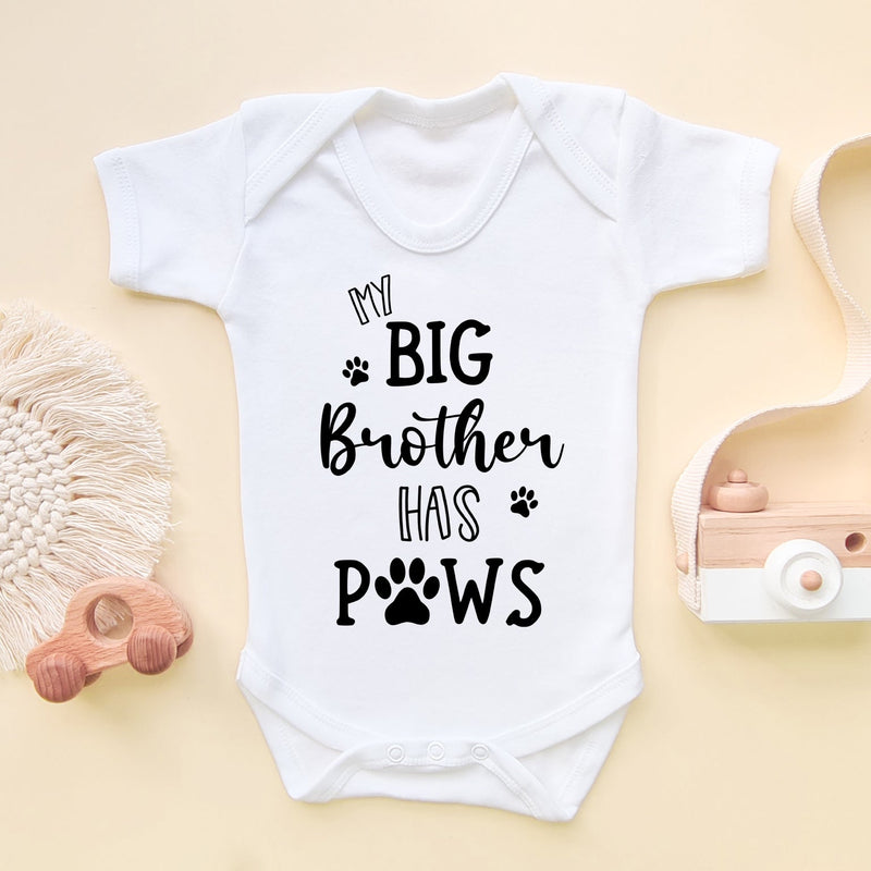 My Big Brother Has Paws Funny Baby Bodysuit - Little Lili Store (6609759436872)