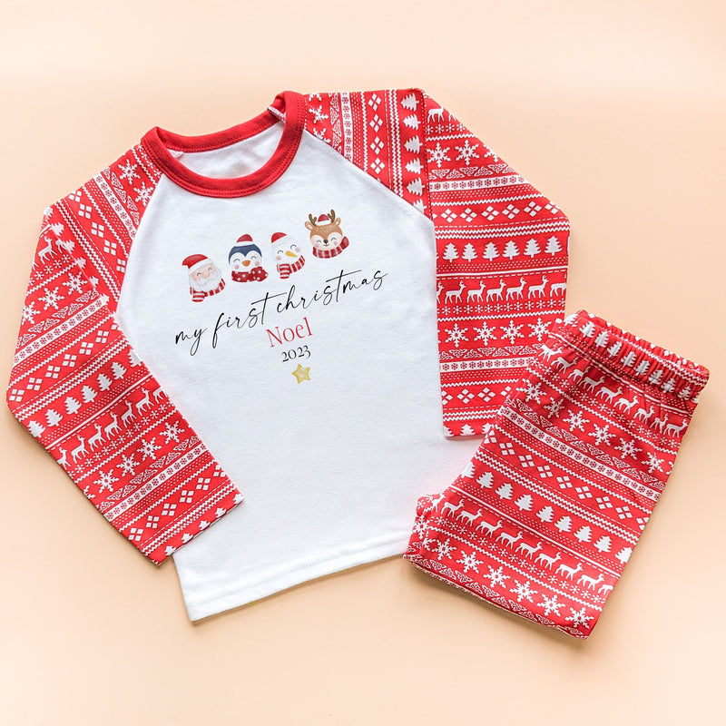 My First Christmas Minimalistic Personalised Toddler & Kids Pyjamas Set - Little Lili Store (8754475008280)