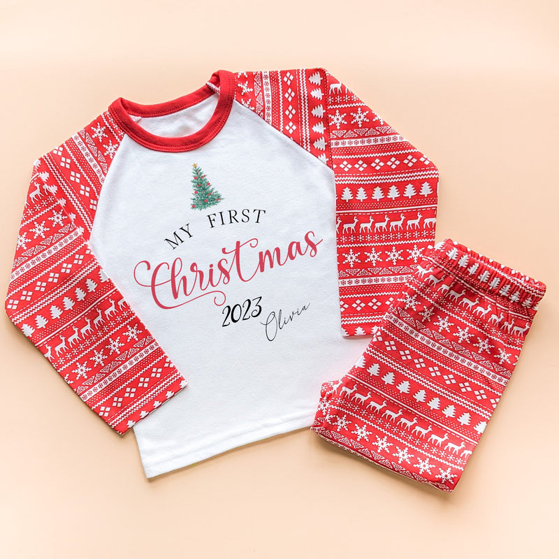 My First Christmas Personalised Pyjamas Set - Little Lili Store (8754458493208)