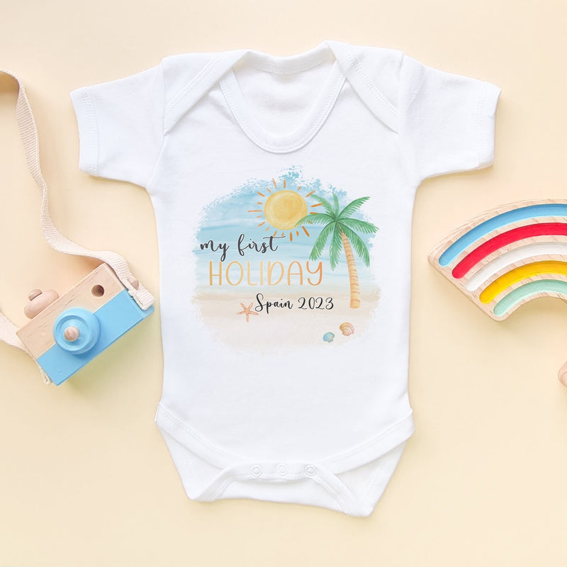 My First Holiday Personalised Baby Bodysuit - Little Lili Store (8290273329432)