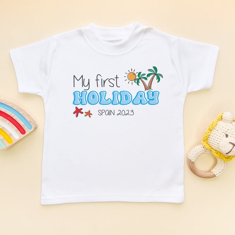 My First Holiday Personalised Toddler & Kids T Shirt - Little Lili Store (8290401157400)