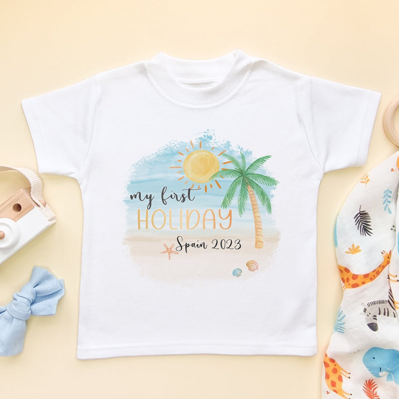 My First Holiday Personalised Toddler & Kids T Shirt - Little Lili Store (8290276278552)