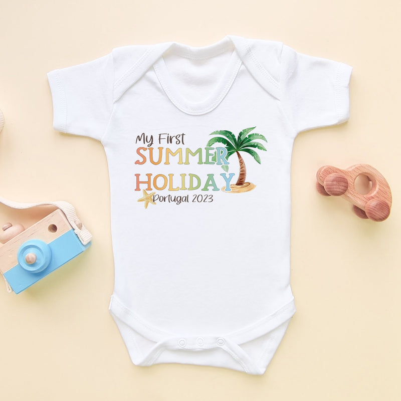 My First Summer Holiday Personalised Baby Bodysuit - Little Lili Store (8290259894552)