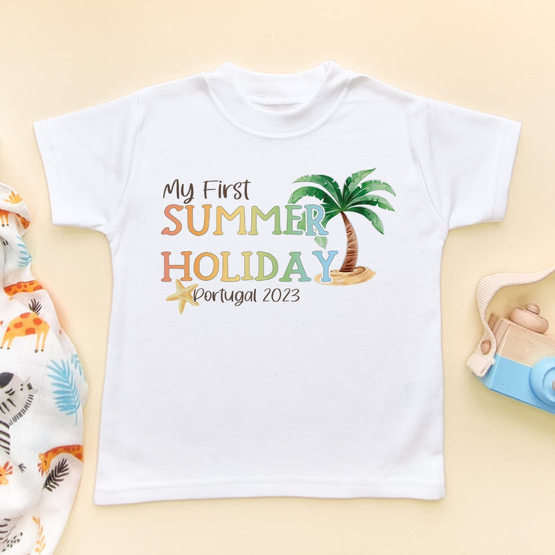 My First Summer Holiday Personalised Toddler & Kids T Shirt - Little Lili Store (8290267595032)