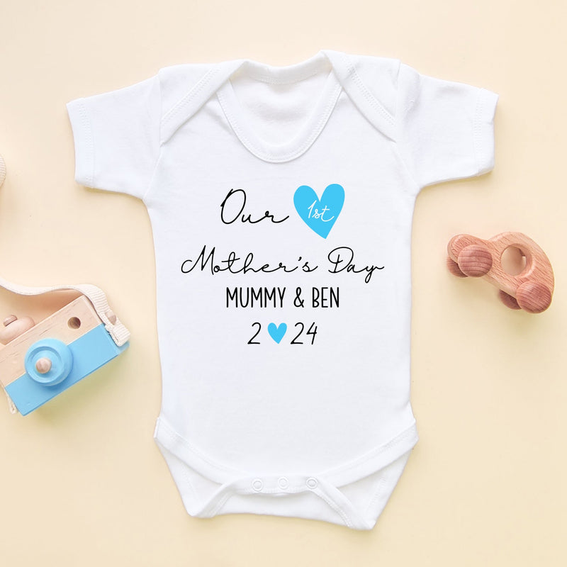 Our 1st Mother's Day 2024 (Boy) Personalised Baby Bodysuit - Little Lili Store (8114649366808)