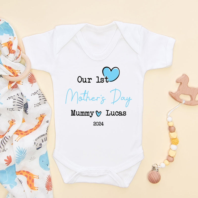 Our 1st Mother's Day 2024 (Boy) Personalised Baby Bodysuit - Little Lili Store (8114650186008)