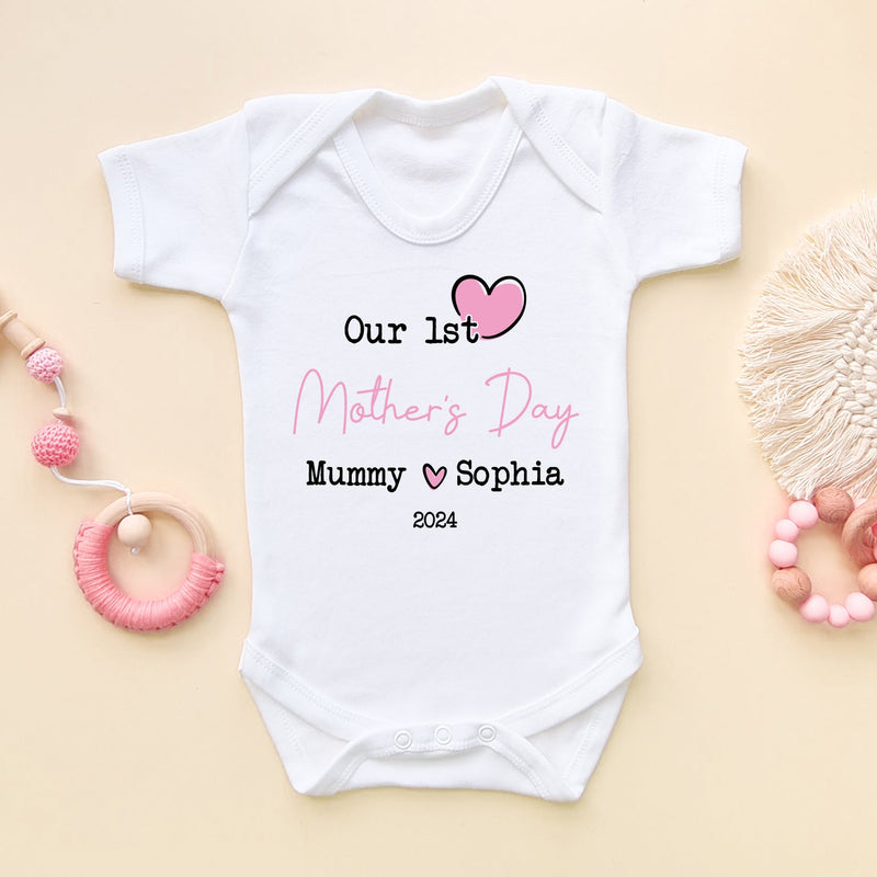 Our 1st Mother's Day 2024 (Girl) Personalised Baby Bodysuit - Little Lili Store (8114649858328)