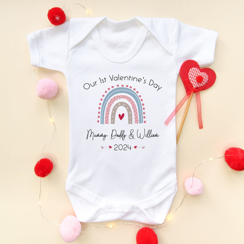 Our 1st Valentine's Day Personalised Baby Bodysuit - Little Lili Store (8088019271960)