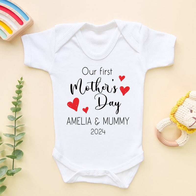 Our First Mother's Day Personalised Baby Bodysuit - Little Lili Store (6607268249672)