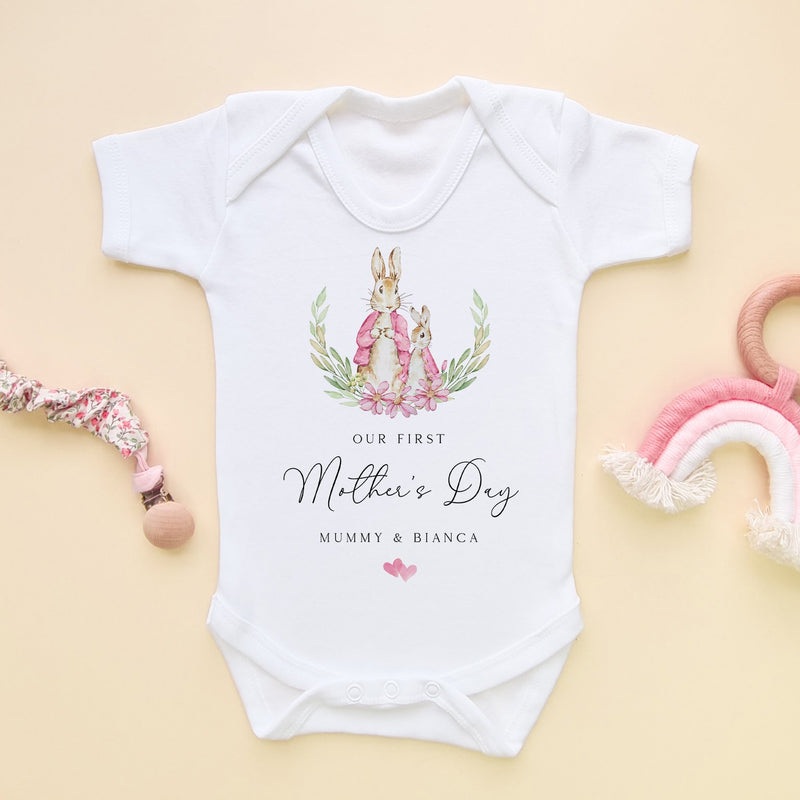 Our First Mother's Day Peter Rabbit Inspired Girl Personalised Baby Bodysuit - Little Lili Store (8902902055192)