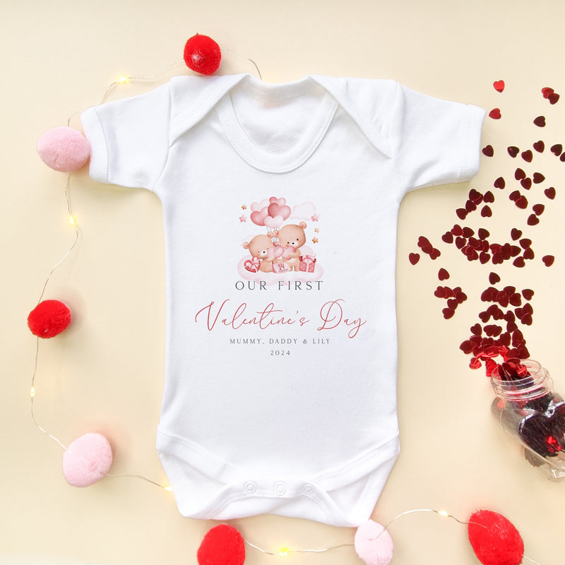 Our First Valentines Day Personalised Baby Bodysuit - Little Lili Store (8896120095000)