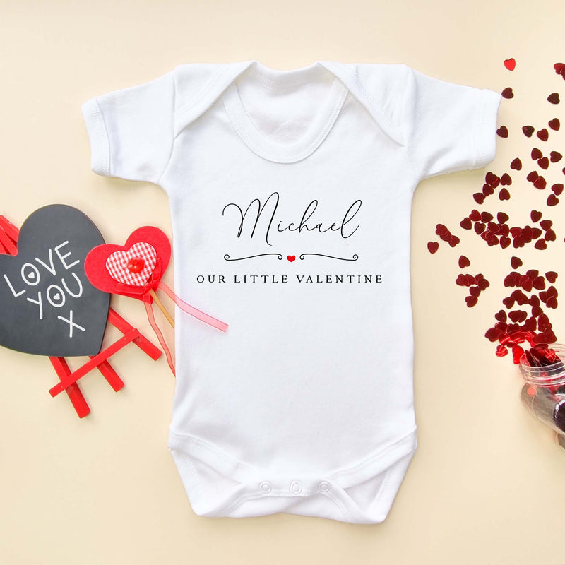 Our Little Valentine Custom Name Baby Bodysuit - Little Lili Store (8896102039832)