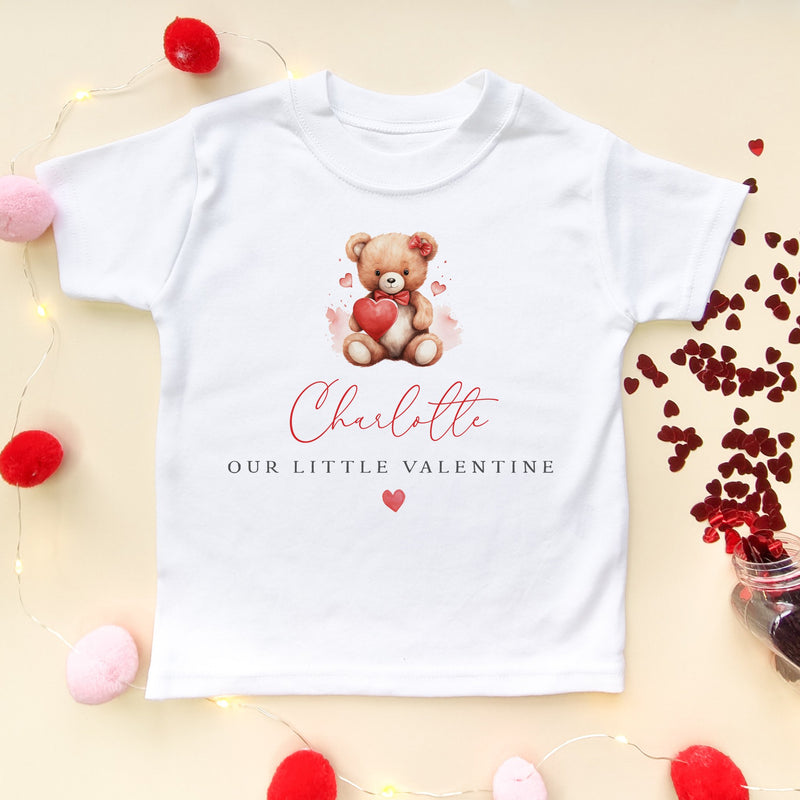 Our Little Valentine Girl Personalised Toddler & Kids T Shirt - Little Lili Store (8896118751512)