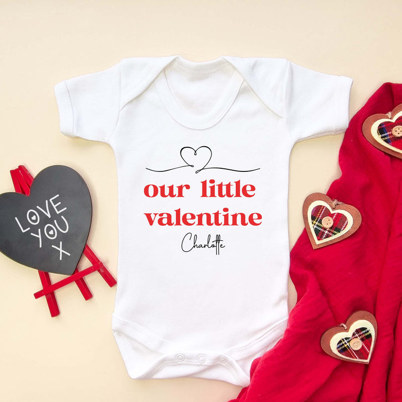 Our Little Valentine Personalised Name Baby Bodysuit - Little Lili Store (8896125862168)