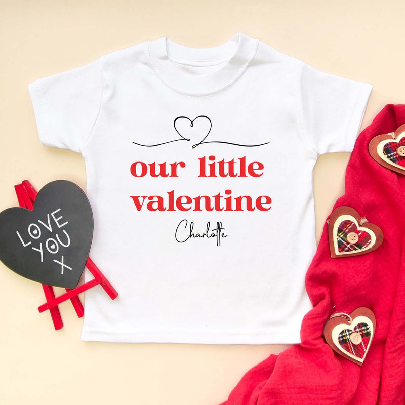 Our Little Valentine Personalised Name Toddler & Kids T Shirt - Little Lili Store (8896126058776)